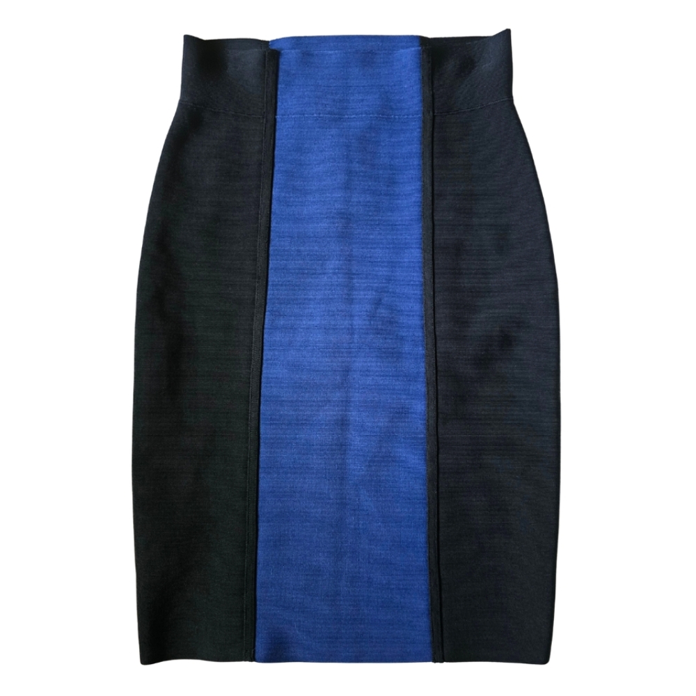 BCBGMAXAZRIA Blue Black Colorblock Emery Bandage Pencil Skirt XXS